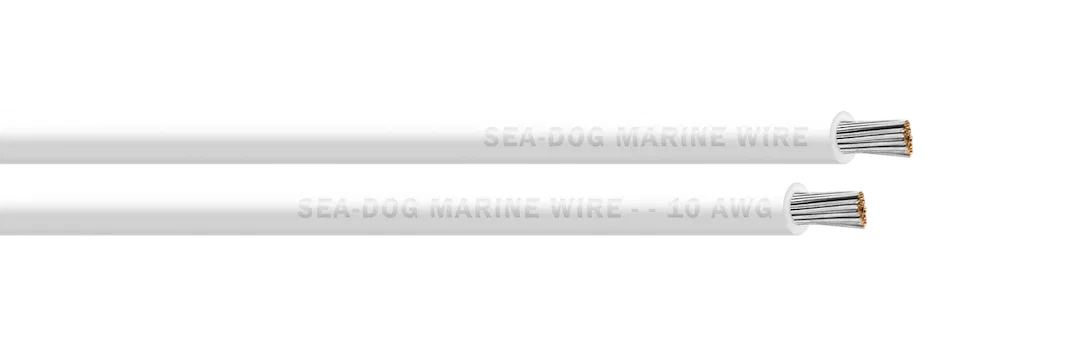 8010052 – SEA DOG Primary Wire, Stranded Conductor 10 Gauge White 100 Foot Spool Tinned Copper Conductor/ PVC Insulat...